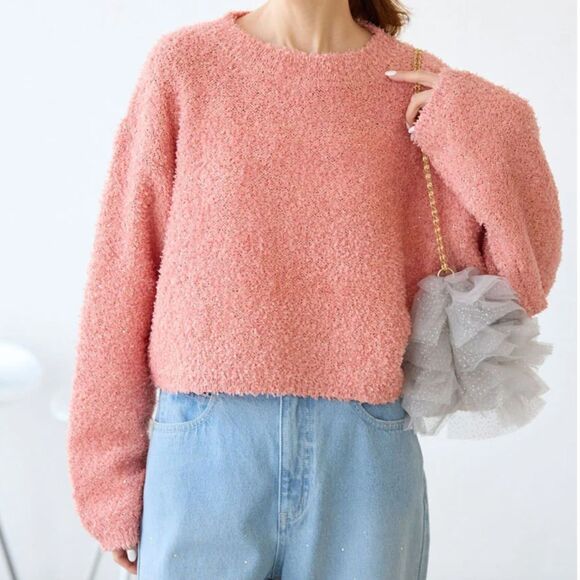 NWT Arizona Jean Co. (XL) Rose Dawn Cropped Crew Fluffy Pullover Sweater - Picture 9 of 11